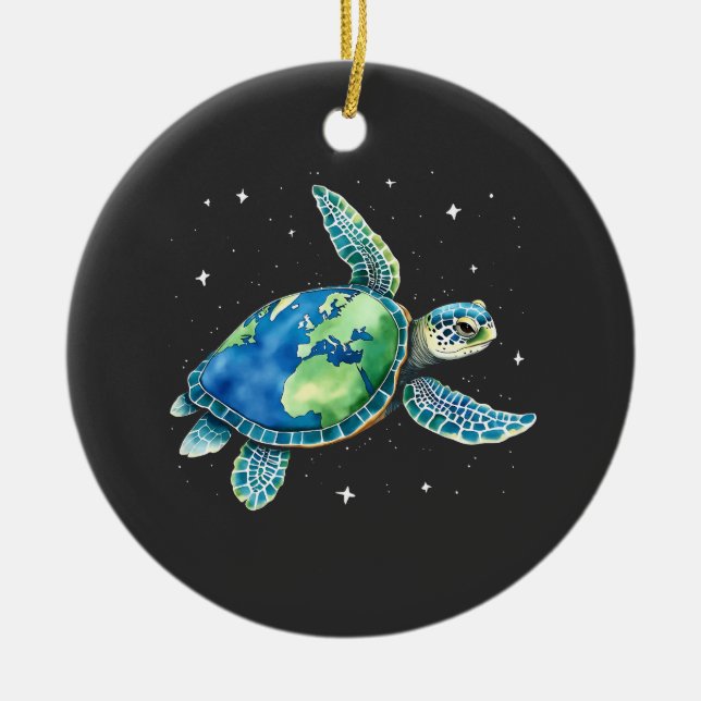 Sea Turtle Earth Day 2025 Sea Animals Keramik Ornament (Vorne)