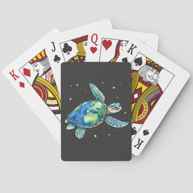 Sea Turtle Earth Day 2025 Sea Animals Spielkarten (Rückseite)