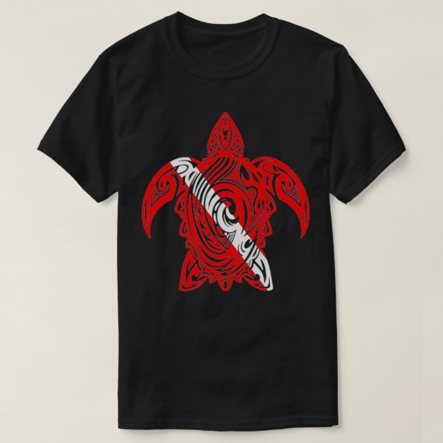 Sea Turtle Flag Scuba Diving Lovers Conservat T-Shirt (Design vorne)