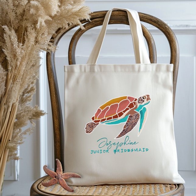 Sea Turtle Flower Girl Beach Hochzeit Tragetasche (Von Creator hochgeladen)