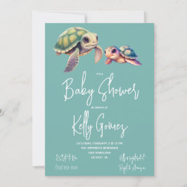 Sea Turtle Gender Neutral Boho Toys Baby Dusche Einladung