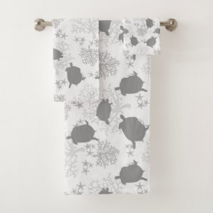 Sea Turtle Grey Ocean Motif Art