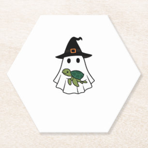 Sea Turtle Halloween Ghost Hexenhut Tierliebhaber Untersetzer