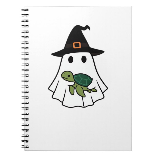 Sea Turtle Halloween Ghost Witch Hat Animal Lovers Notizblock (Vorderseite)
