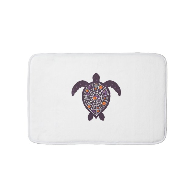 Sea Turtle Halloween Spider-web Pumpkin Ghost Hall Badematte (Vorderseite)