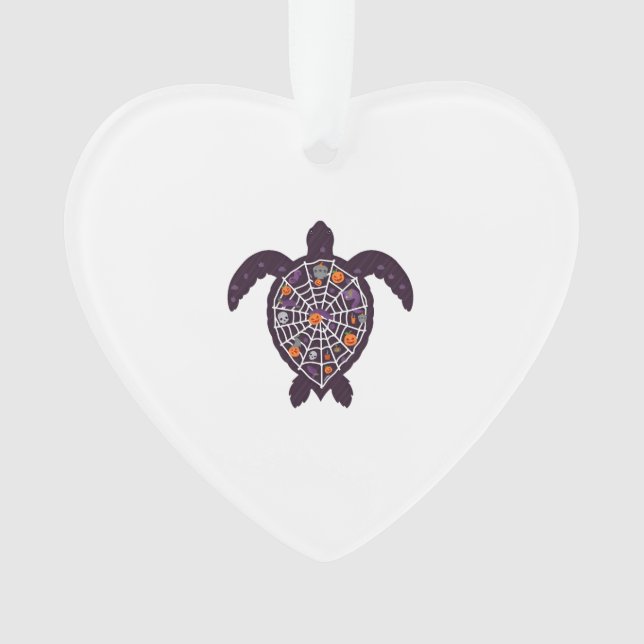 Sea Turtle Halloween Spider-web Pumpkin Ghost Hall Ornament (Vorderseite)