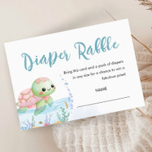 Sea Turtle Hatchling Baby Shower Diaper Rafflle