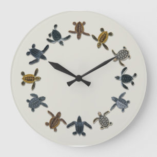 Sea Turtle Hatchling Wall Clock Große Wanduhr