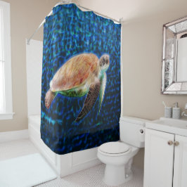 Sea Turtle Hawaiian Honu Deep Blue Sea Duschvorhang