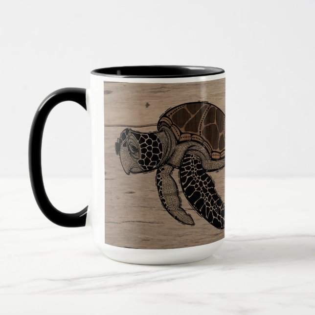 Sea Turtle & Hibiskus Tasse 15oz (Links)