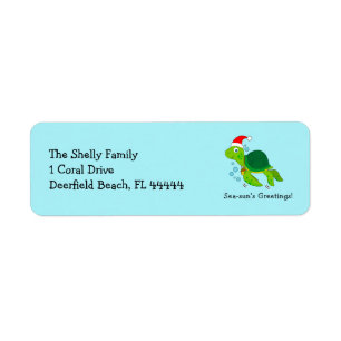 Sea Turtle in einer Weihnachtsmannmütze Weihnachts