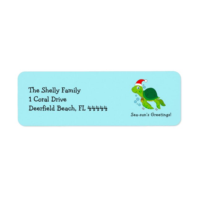 Sea Turtle in einer Weihnachtsmannmütze Weihnachts (Vorne)
