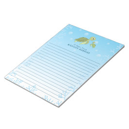 Sea Turtle Kid Cute Ocean Stationary Notepad Notizblock