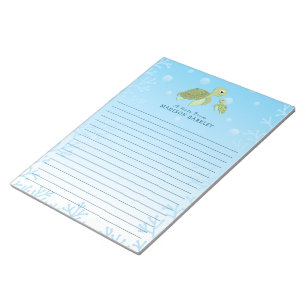 Sea Turtle Kid Cute Ocean Stationary Notepad Notizblock