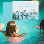 Sea Turtle Kid's Geburtstagsparty Einladung<br><div class="desc">Die Einladung der Sea Turtle Kid zum Geburtstag. Aquarellmeer mit Meeresschildkröten. Schlag weiter.</div>