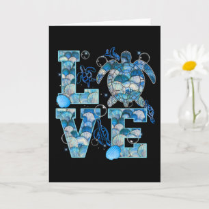Sea Turtle Love Shirt Ocean Beach Animal Lovers Karte