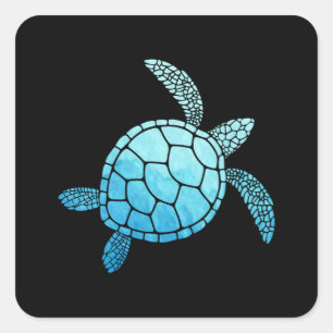Sea Turtle Lover Animal Turtles Meereswelt Gift Id Quadratischer Aufkleber