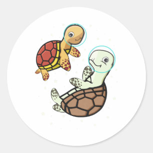 Sea Turtle Lover Kids Space Astronaut Sea Turtle Runder Aufkleber