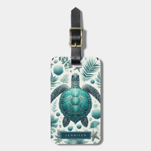 Sea Turtle Luggage Gepäckanhänger (Vorderseite vertikal)