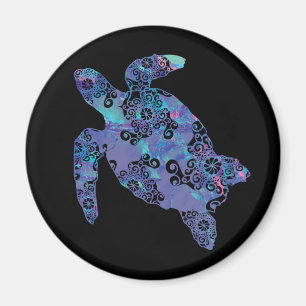 Sea Turtle Mandala Magische Farbe Licht Kunst Magnet