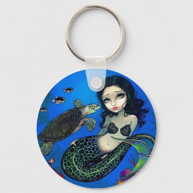 Sea Turtle Mermaid Schlüsselanhänger (Vorderseite)