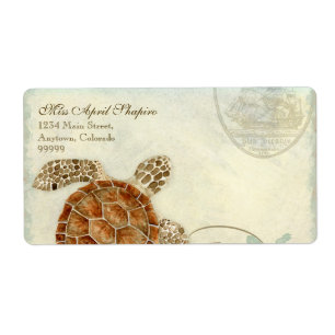 Sea Turtle Modern Coastal Ocean Beach Wirbel Style