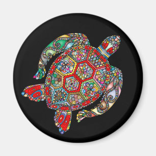 Sea Turtle Mosaik Magnet