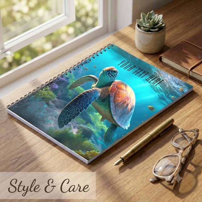 Sea Turtle Nature Notebook - Personalisierter Tite Notizblock (Sea Turtle Nature Notebook – Personalized Title)