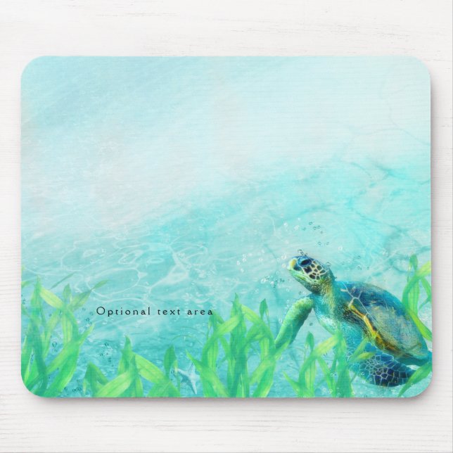 Sea Turtle Ocean Beach Art Tropical Custom Mousepad (Vorne)