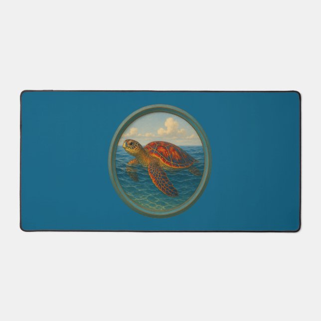 Sea Turtle Ocean Blue Desk Mat Schreibtischunterlage (Vorderseite)
