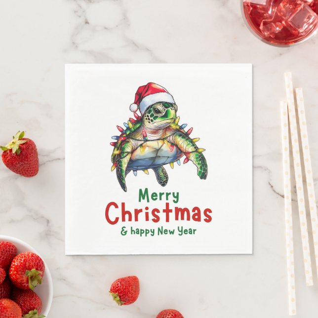 Sea Turtle Ocean Weihnachtshut Xmas Serviette (Beispiel)
