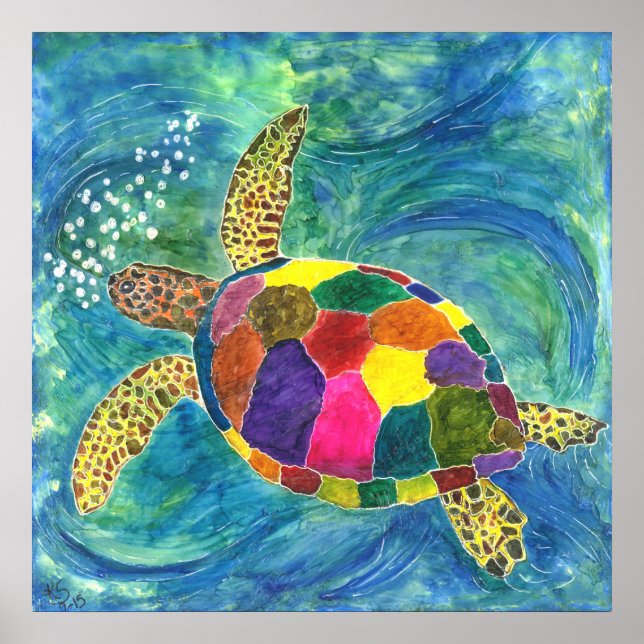 Sea Turtle Poster 24" x 24" (Sie anpassen) (Vorne)