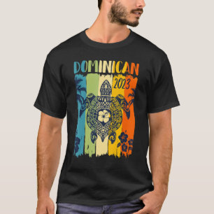 Sea Turtle Retro Dominikanische Republik Familienu T-Shirt