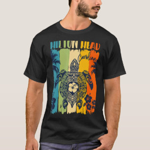 Sea Turtle Retro Hilton Head Carolina Themenfamili T-Shirt