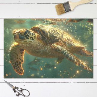 Sea Turtle Seaside Chic Decoupage Seidenpapier
