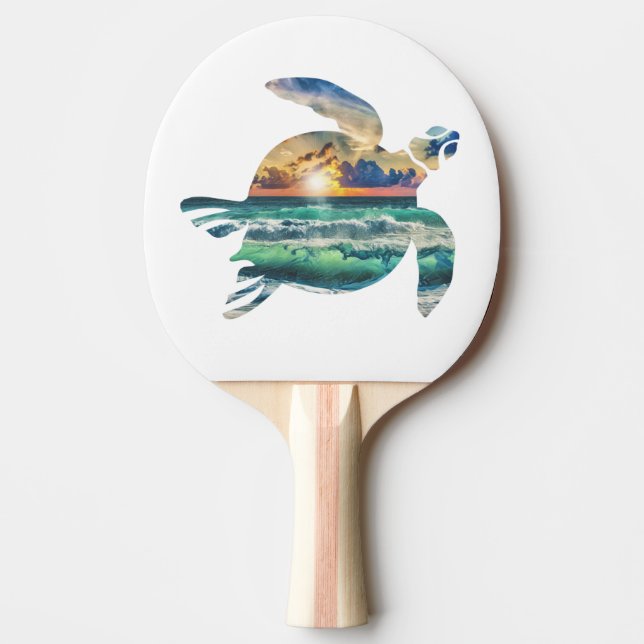 Sea Turtle Sunset Beach Golf Balls Golf Ball Marke Tischtennis Schläger (Vorderseite)