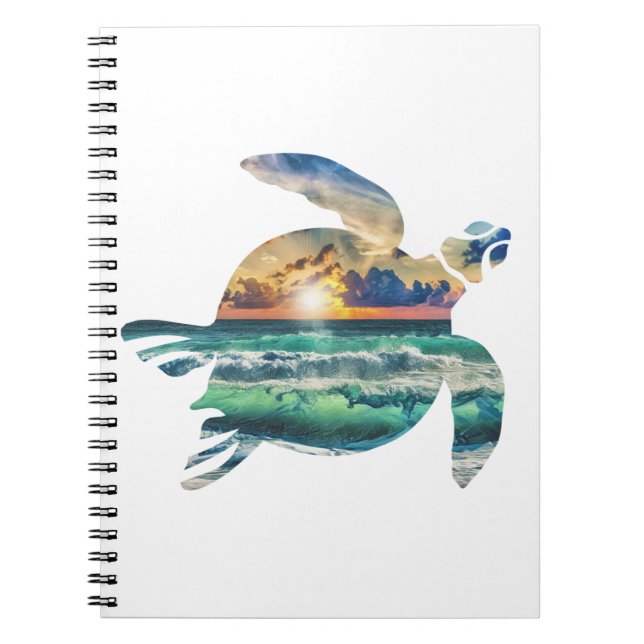 Sea Turtle Sunset Beach Notizblock (Vorderseite)