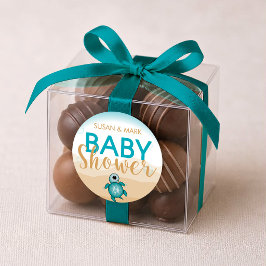 Sea Turtle Theme Babyaufkleber Runder Aufkleber