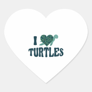 Sea Turtle Tortoise Herz I Liebe Herz-Aufkleber