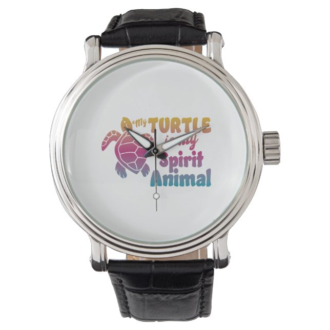 Sea Turtle Tortoise Wasserfarbe Armbanduhr (Vorderseite)