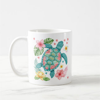 Sea Turtle Tropical Blume Summer Kaffeetasse