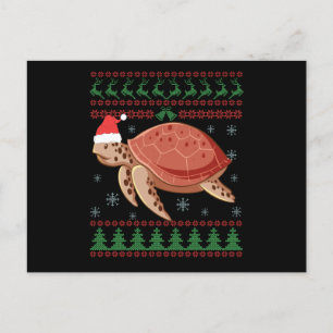 Sea Turtle Ugly Christmas Sweater Reptiles Liebhab Postkarte
