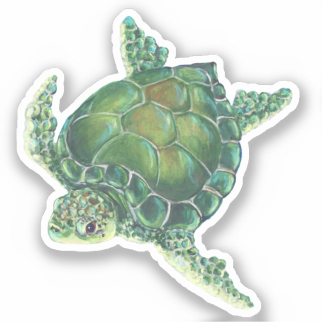 Sea Turtle Vinyl Sticker (Vorderseite)