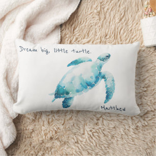 Sea Turtle Watercolor Blaues Kinderzimmer Lendenkissen