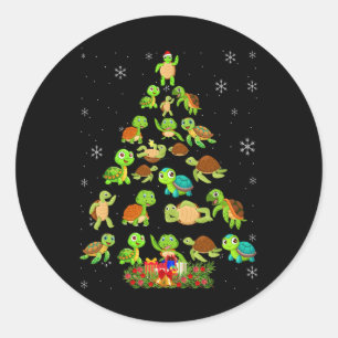 Sea Turtle Weihnachtsbaum Matching Familie Xmas Tr Runder Aufkleber