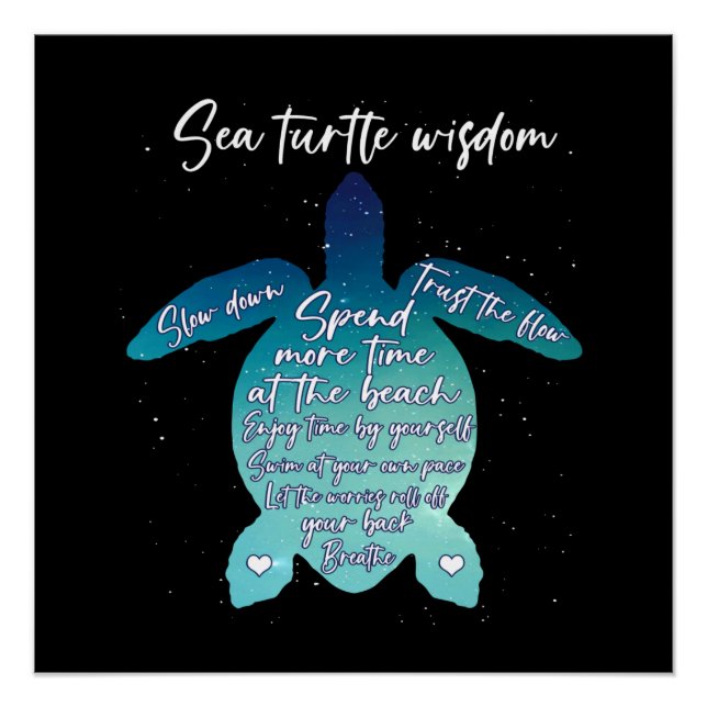 Sea Turtle Wisdom Sea Turtle Liebe Poster (Vorderseite)