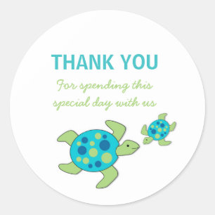 Sea Turtles Baby Showday Party Gunst Runder Aufkleber