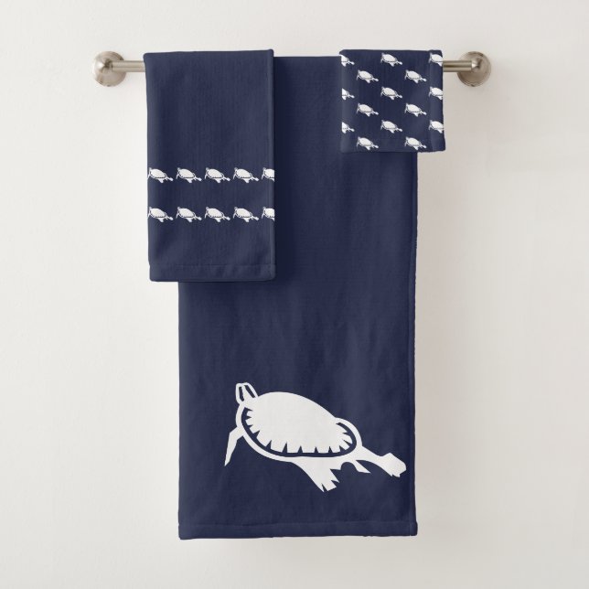 Sea Turtles Badezimmer Blue Badhandtuch Set (Insitu)