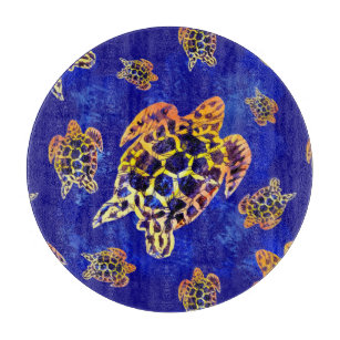 Sea Turtles Batik African Art Schneidebrett