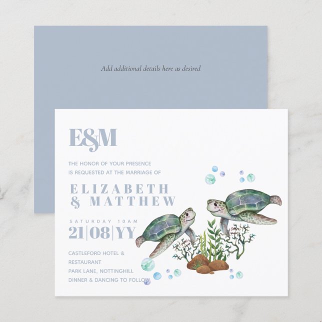 Sea Turtles Beach Hochzeit (Vorne/Hinten)